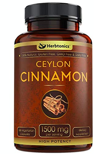 Ceylon Cinnamon Capsules 1500 mg 120 Capsules, True Ceylon Cinnamon, Blood Sugar Levels Support Supplement - Sri Lanka Cinnamon Ceylon Powder Joint Support, Anti-inflammatory - Thumbnail 4