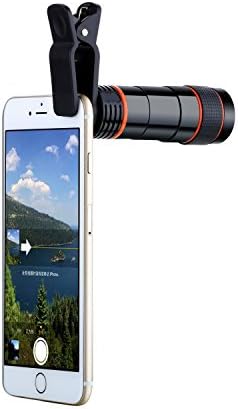 Zenu Cell Phone Camera Lens, 12X Zoom Telephoto Universal Clip On Lens Kit for iPhone 7/6S/6 Plus/5/4,Samsung, Android and Other Phones
