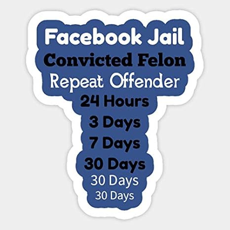 Amazon Com Facebook Jail Repeat Offender Sticker Graphic Car Vinyl Sticker Decal Bumper Sticker For Auto Cars Trucks Toys Games