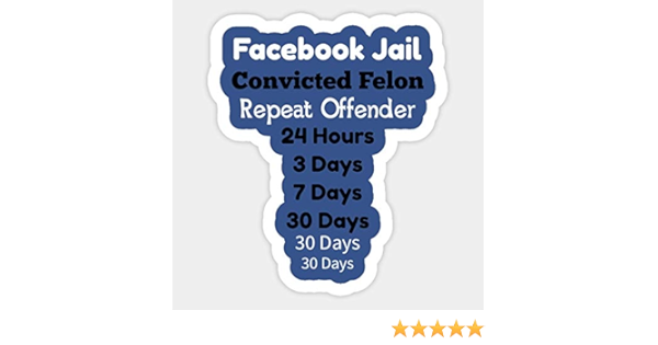 Amazon Com Facebook Jail Repeat Offender Sticker Graphic Car Vinyl Sticker Decal Bumper Sticker For Auto Cars Trucks Toys Games