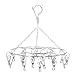 Stainless Steel Laundry Clothes Drying Rack Hanger with 20 Clips for Drying Socks, Kids Clothes, Towel, Hat, Scarf, Pants, Gloves