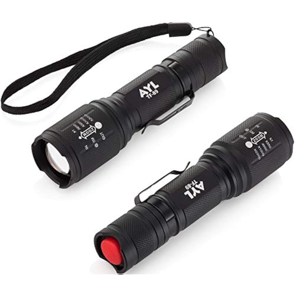 Super Bright LED Flashlight Set 2 Mini 1000 Lumen Tactical Flashlights