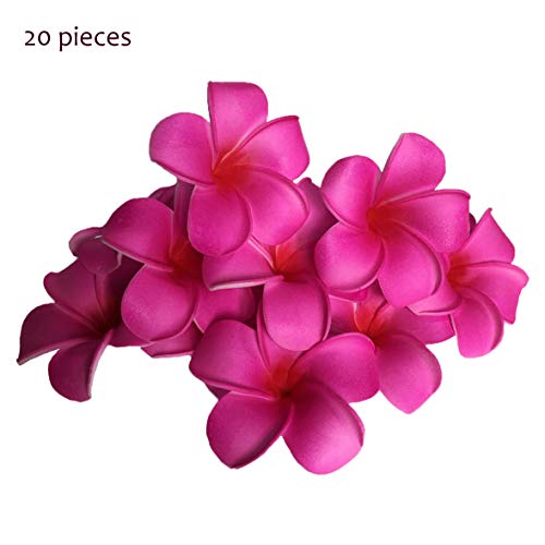 Josairy Water Floating Plumeria Artificial Flower Frangipani for Pool Decoration and Bathtub 20 Pieces (Red)