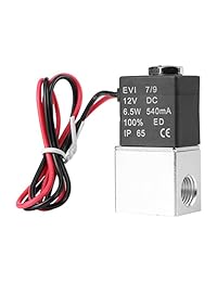 AOMAG® válvula de aire solenoide eléctrica de aluminio de 2 vías, cerrada normalmente, neumática, de 1/4 pulgadas, DC 12V