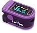 Zacurate Pro Series 500D Deluxe Fingertip Pulse Oximeter Blood Oxygen Saturation Monitor with silicon cover, batteries and lanyard (Royal Purple)