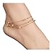 Zealmer Metal Chain Gold Anklet Bracelet Beach Foot Jewelry Charm Heart Infinite Leaf Sequin Beads