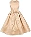 AkiDress Satin Cowl Neckline with Large Bow Flower Girl Dress for Little Girl