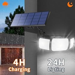 intelamp Solar Flood Lights Outdoor Motion Sensor
