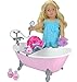 Sophia's Clawfoot Bathtub, Terry Robe, Satin Shower Cap, Sponge and Soap Bottle Accessories for 18 Inch Dolls, Pink/Blue