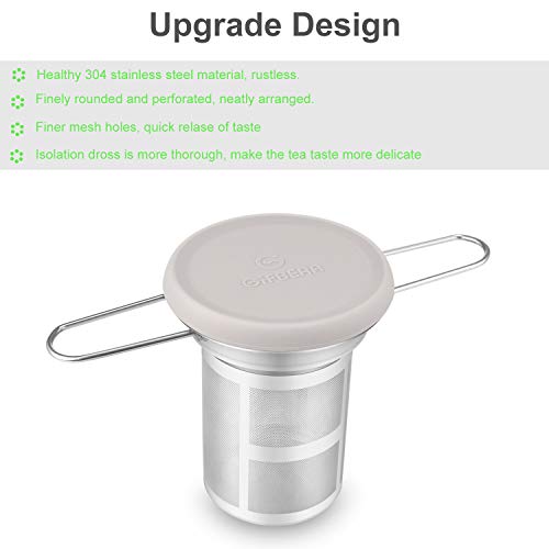 Gifbera Stainless Steel Tea Infuser Extra Fine Mesh Strainer with Large Capacity & Perfect Size Double Handles - Fits Standard Cups Mugs Teapots (Long-Handled) - Thumbnail 2