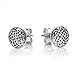 Chuvora 925 Oxidized Sterling Silver Tiny Circle Celtic Knot 8 mm Round Post Stud Earrings for Women