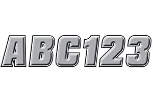 Hardline Products Series 500 Factory Matched 2-Inch Snowmobile Registration Number Kit, Silver/Black