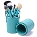 12pcs Makeup Brush Set Professional Face Cosmetic Brushes Kit Make up Tool with Cup Holder Case (Teal Blue)
