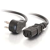C2G 27901 18 AWG Universal Flat Panel TV Power Cord - NEMA 5-15P to IEC320C13, TAA Compliant, Black (3 Feet, 0.91 Meters)