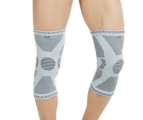 Neotech Care Bamboo Fiber Knee Sleeve, Brace, Support - Lightweight, Elastic, Comfortable & Breathable Fabric - for Men, Women, Youth - Right Or Left - Grey (Size XS)