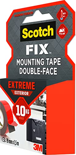 Scotch-Fix Double Sided Extreme Mounting Tape for Outdoor Use, 19mm x 1.5m - For Extreme Outdoor Use, with Advanced 3M Technology, Black