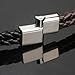 LIU JUN Men's Bracelet Zinc Alloy Charm Couple Bracelet Black Brown Leather Distance Bracelet for Women Jewelry Gifts Large Size 8.5 Inch (Brown)