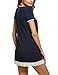 HOTOUCH Women's Lace Hem Night Shirt Scoopneck Lounger Sleepwear Navy Blue M