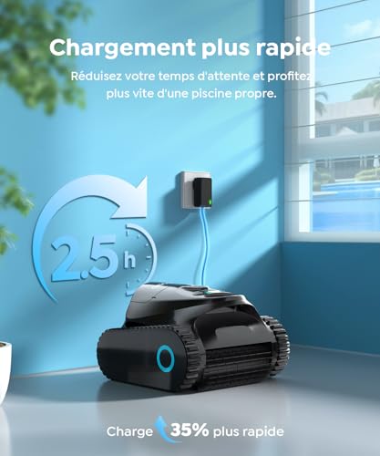 TALOSBO C1 Pool Robot Bottom and Walls, Water Line, Double Filter, Wireless Pool Robot, 7 Cleaning Modes, 180 Min Autonomy, Powerful Vacuum Cleaner for Pools up to 150 m²