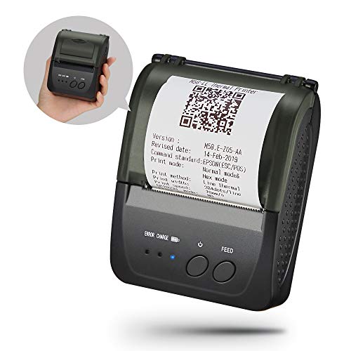 Mobile Mini Bluetooth Receipt Printer, 7 Days Standby, 2000mAh, 70mm/s, SVANTTO 58MM Portable Thermal Receipt Printer for Kitchen Support Windows, Android, Support ESC/POS Not for Square