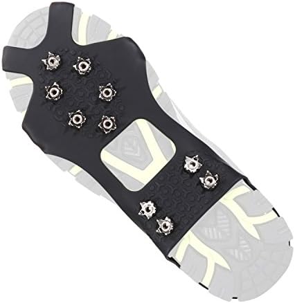 Hytepro Silicone Ice Grippers,Traction Cleat Over Shoe/Boot with Anti Slip 10 Stainless steel studs Crampons for Walking, Hiking(S/M/L/XL) (S)