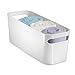 iDesign Una Bathroom Kitchen Storage Organizer Bin Basket 16x6x6, White