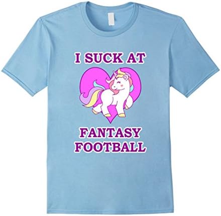 Mens i suck at fantasy football t-shirt funny draft party unicorn Large Baby Blue