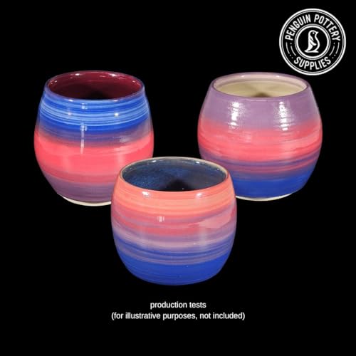 Penguin Pottery - Underglaze for Ceramics - 8-Color Underglaze Variety Set (4oz Jars) - Underglaze Cone 04 to Cone 6 - Paint Colors for Clay, Bisque - Under Glaze for Pottery - Low Fire to Mid Fire