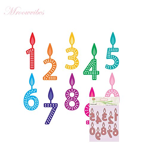 Cutting Dies Christmas, Number Birthday Candle Metal Cutting Dies Card Making Scrapbooking Stencils Album Paper Card Craft Embossing DIY Decorative Background