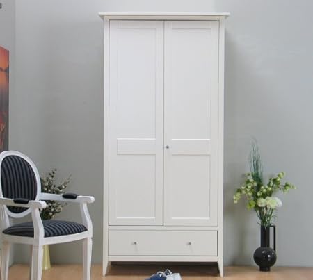 2trg Kleiderschrank Mayflower Schrank weiß lackiert Neu: Amazon.de