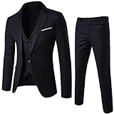 YIMANIE Men's Suit Slim Fit 2 Button 3 Piece Suits Jacket Vest & Trousers
