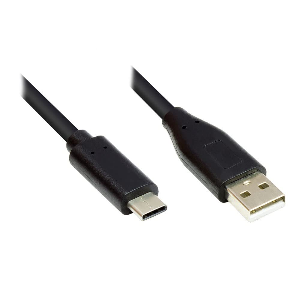 Good Connections USB 2.0 Cable, USB-C Male to USB 2.0 A Male, Copper Conductor, Double Shielded, 480 Mbit/s Data Transfer, Black, 1 m — image 1