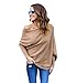 ABD Women's Off Shoulder Bat Wings Loose Pullover Sweater Knit Jumper Khaki,Medium