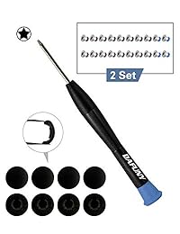 DAFUNY - Juego de 8 patas de goma + 2 juegos (20 piezas) de tornillos de reparación + 1 destornillador Pentalobe de 5 puntos, compatible con Unibody MacBook Pro Retina para A1425 A1502 A1398 de 13 pulgadas, carcasa inferior de 15 pulgadas