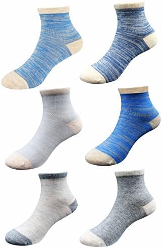 Baby Boys Girls Cotton Basic Socks, Non-Skid Bottom and Hand-Linked Toe Seam for Infant, Toddler. Color Assorted.5-8T, by Keewen(6-Pack)