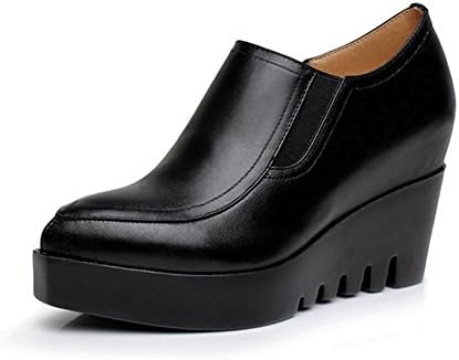 KALENDS Ladies Genuine Leather Cobbies Plus Size Work Shoes Elevator Shoes