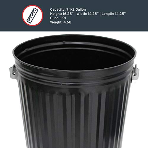 Behrens B907P Galvanized Steel Wood Stove and Fireplace Ash Can, 7 1/2