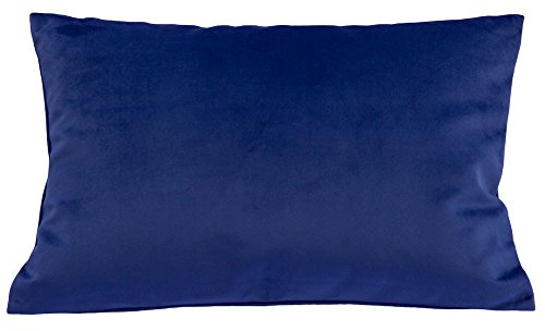 TangDepot Solid Velvet Throw Pillow Cover/Euro Sham/Cushion Sham, Super Luxury Soft Pillow Cases, Many Color & Size Options - (12"x18", Royal)
