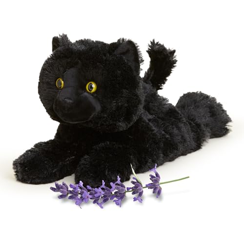 warmies Microwavable & Weighted Stuffed Animals, Black Cat - Heated Stuffed Animal Plushie for Warmth & Comfort - Cute Soft Plush Toys for Adults & Children (Boys, Girls, Babies & Toddlers)