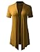 BH B.I.L.Y USA Women's Classic Asymmetrical Front Short-Sleeve Drape Cardigan Mustard XX-Large