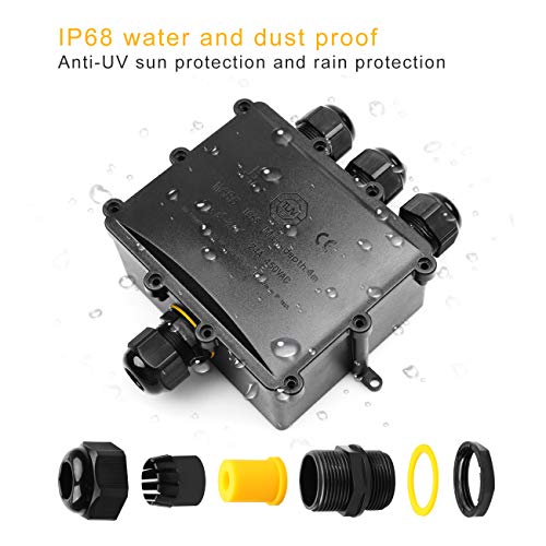 HAUSPROFI Abzweigdose, Verbindungsdose, Junction Box, IP68 Wasserdichte Verteilerdose,Ø 4mm-14mm, 4 Wege,ABS + PVC – Bild 8