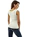 PattyBoutik Women Twist Asymmetric Neckline Sleeveless Blouse (Ivory White Medium)