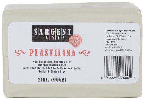 Sargent Art Plastilina Modeling Clay, 2-Pound, Cream (Best Modeling Clay Recipe)