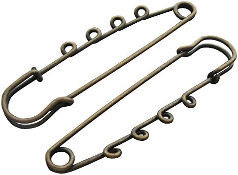 Bluemoona 20 Pcs - Large Oversized Safety PINS Metal Jewelry with Hole for Kilts Blankets Skirts Crafts (Bronze)
