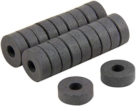 Magnet Expert 14mm O.D. x 5mm I.D. x 5mm thick Y10 Ferrite Magnets - 0.16kg Pull (Pack of 20)