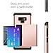 XNMOA Galaxy Note 9 Wallet Case Slim TPU Rubber Bumper Body and Shockproof Anti-scratch Hard PC Protective Case Wallet case Cash Credit Card Slot ID Holder with 2 Cards for Galaxy Note 9-Rose Gold