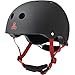 Triple Eight LIL 8 Dual Certified Sweatsaver Kids Skateboard and Bike Helmet with Padded Chin Buckle, Black Rubber, One Size