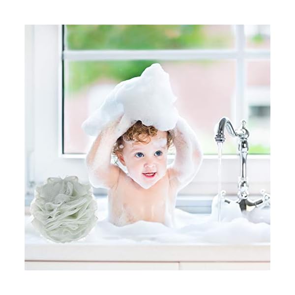 2PCS Shower Puff, Black Bath Sponge Big Full Lather Cleanse 60g/pcs, Pouf Ball for Exfoliate Bathing Accessories by…