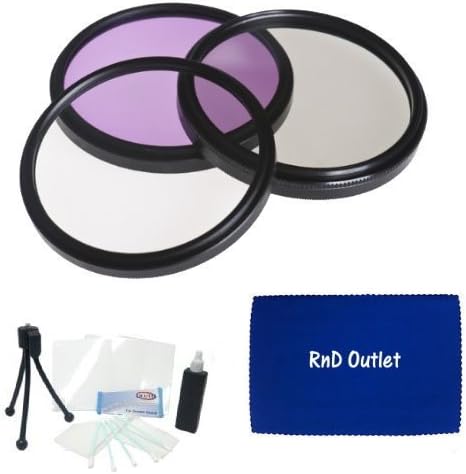 37mm Multi-Coated 3 Piece Filter Kit (UV-CPL-FLD) + Cleaning Kit, Screen Protector and Table Top Tripod for Sony HXR-MC50U Handycam Camcorder
