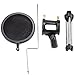 Neewer Foldable Desktop Microphone Tripod Stand with Shock Mount Mic Holder and Double-Net Pop Filter for Podcasts, Internet Chat, Meetings, Lectures, and More